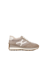 Valentina Shearling Sneaker in Cobblestone - flat