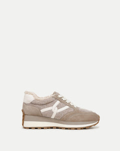 Valentina Shearling Sneaker in Cobblestone