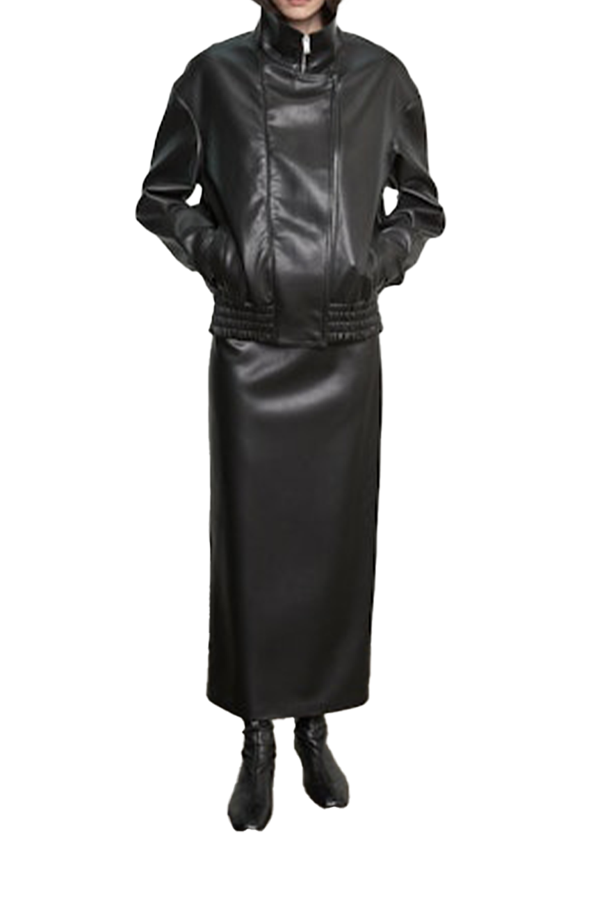 Oversized Leather Bomber Jacket