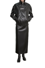 Oversized Leather Bomber Jacket