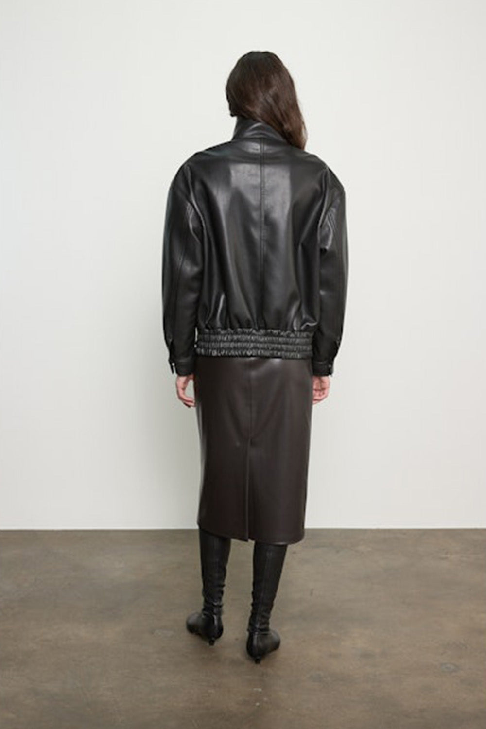 Oversized Leather Bomber Jacket