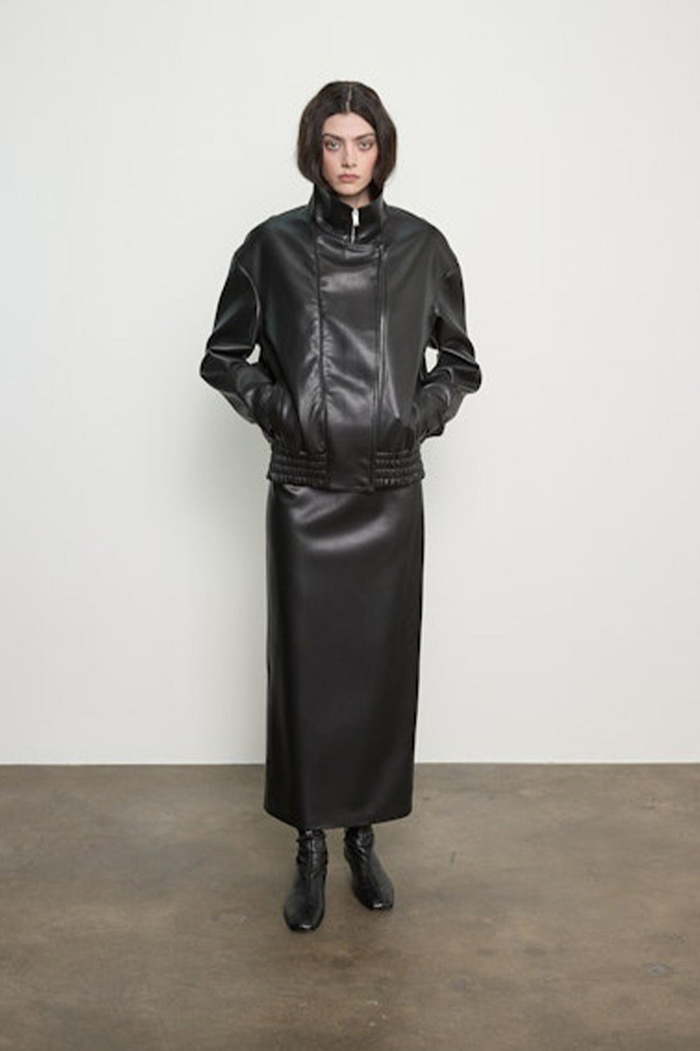 Oversized Leather Bomber Jacket