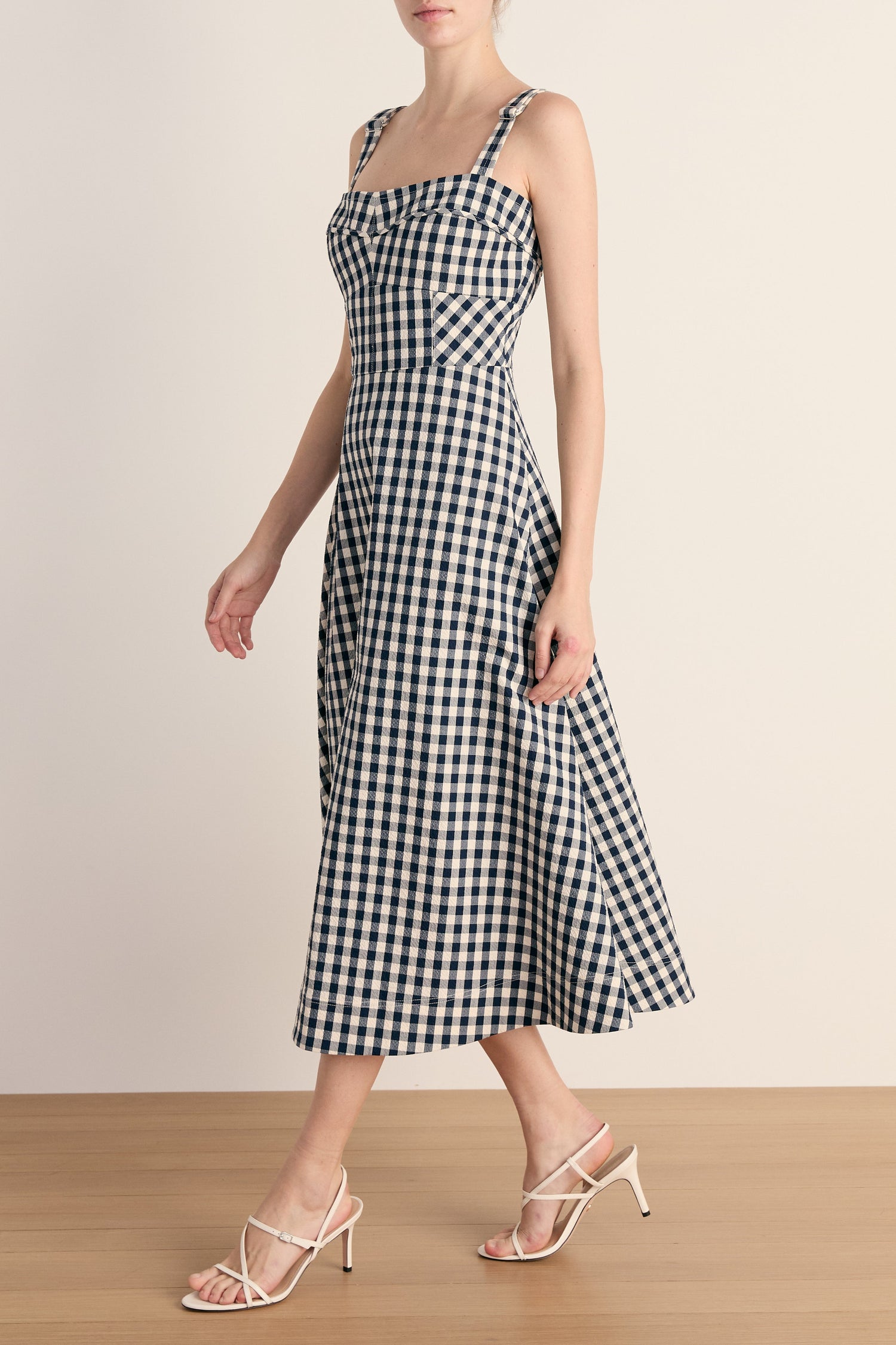 Aila Dress | Sweetheart Neck Cotton Midi Dress