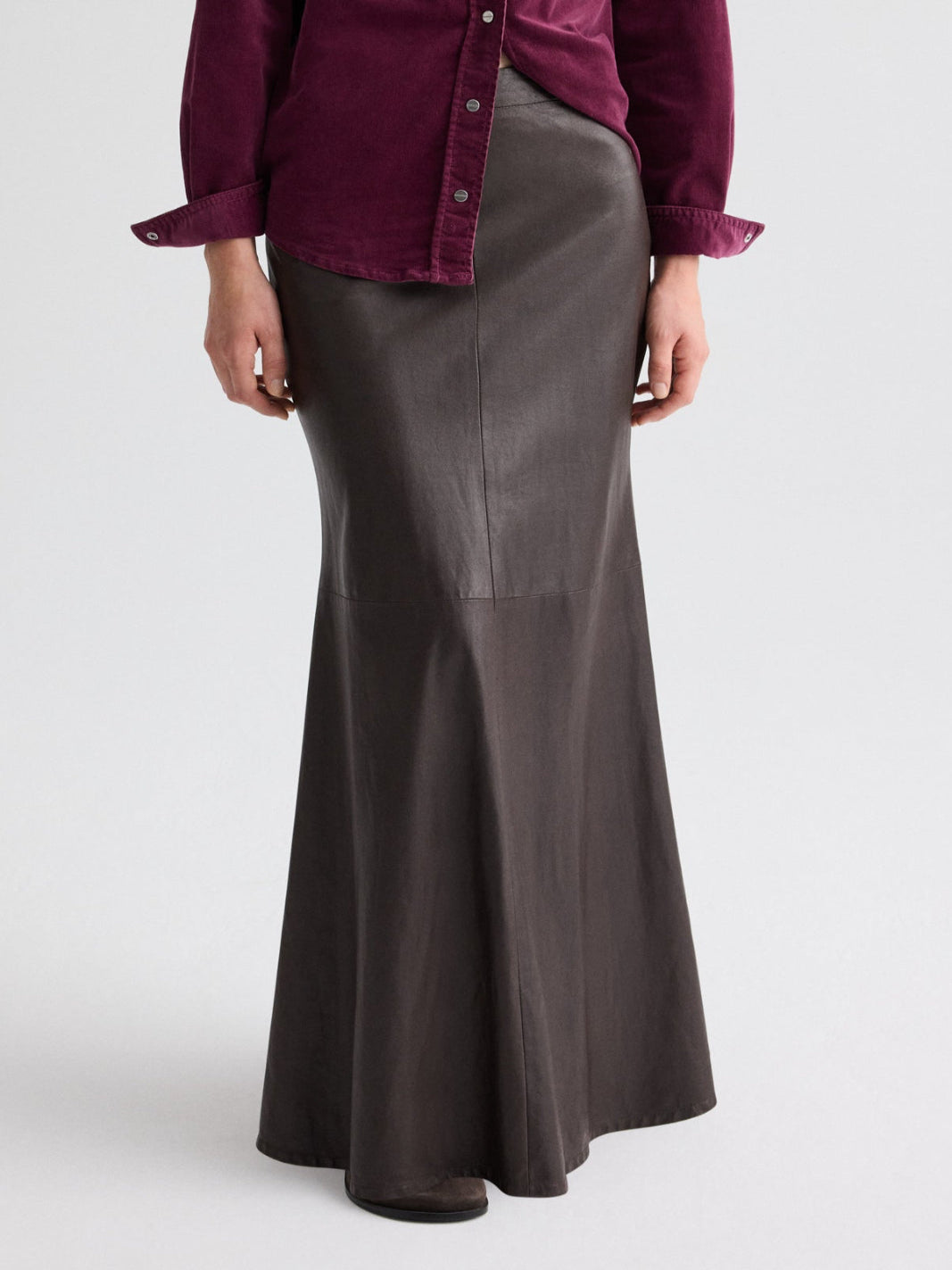At Last Leather Maxi Skirt