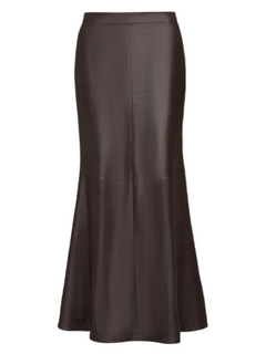 At Last Leather Maxi Skirt | Mid-Rise Panel Skirt