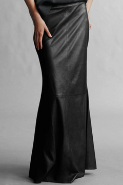 At Last Leather Maxi Skirt | Mid-Rise Panel Skirt