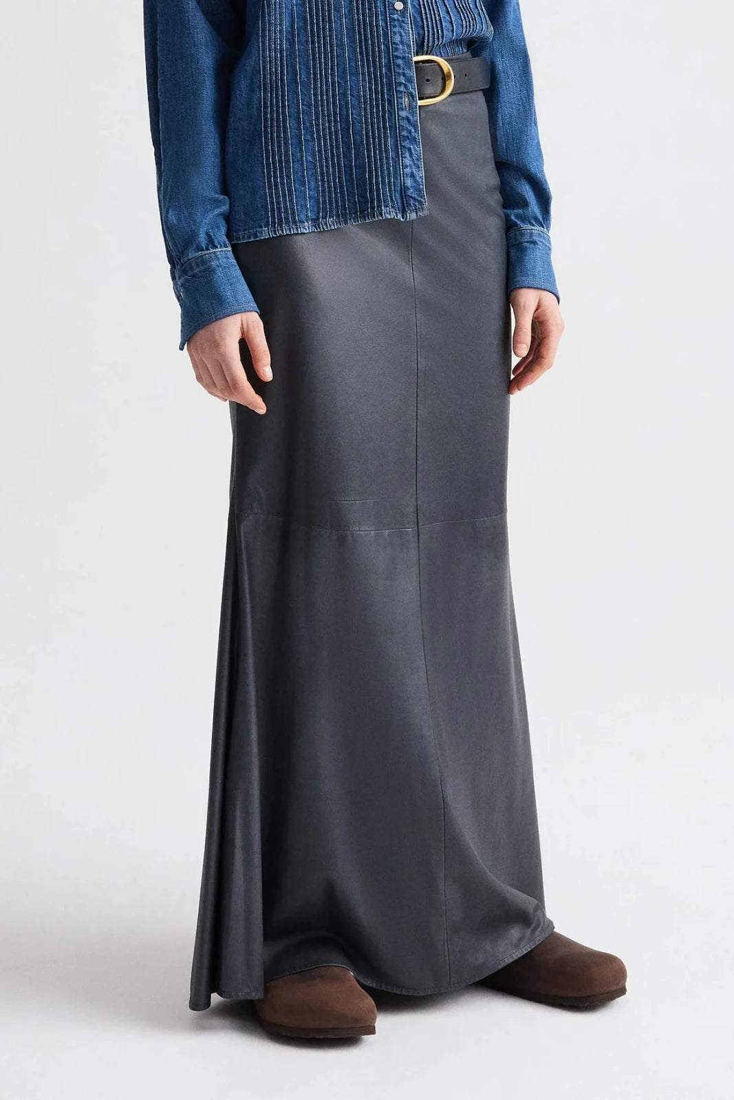 At Last Leather Maxi Skirt