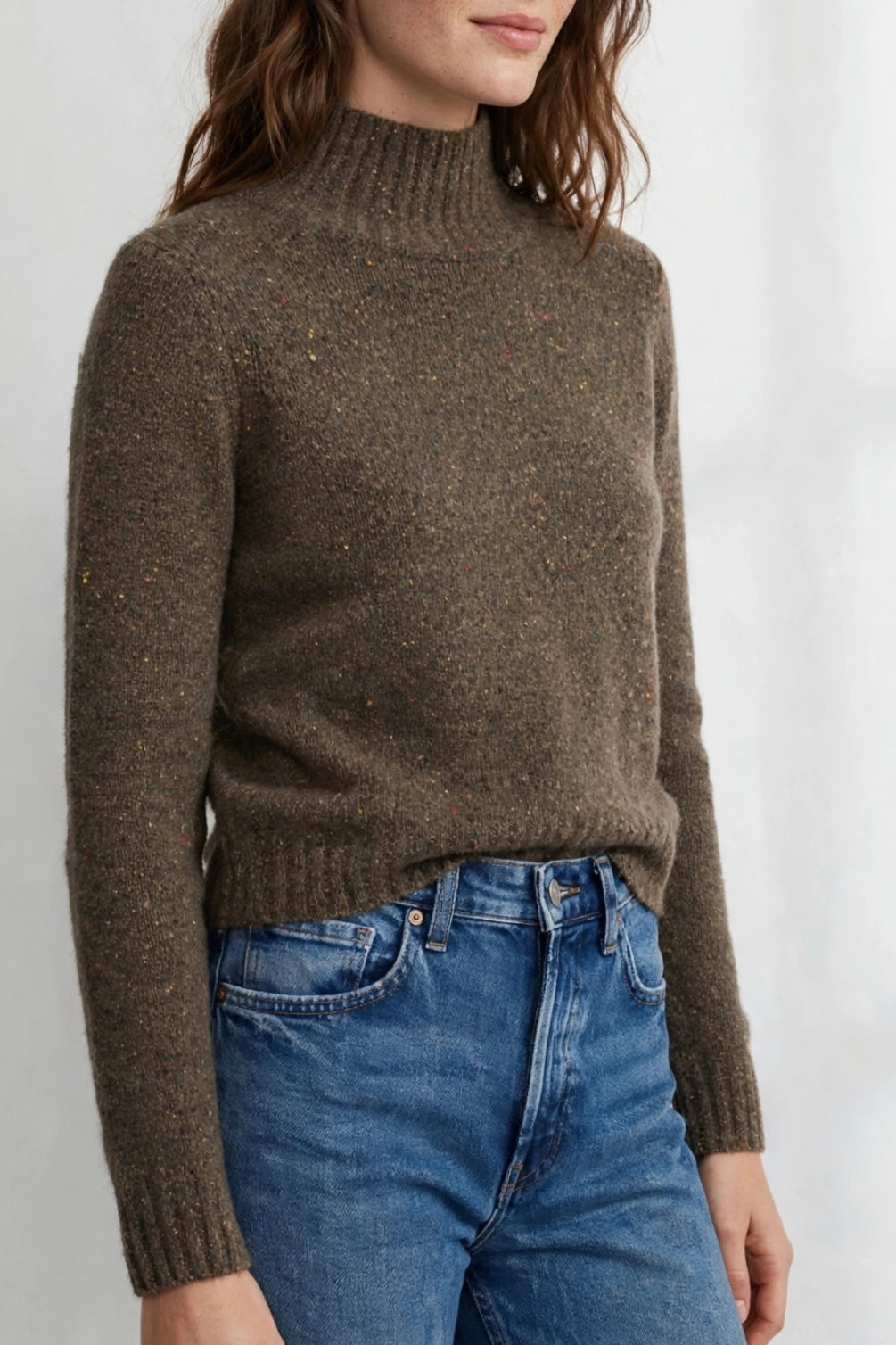 Solid Cropped Chunky Mock Neck
