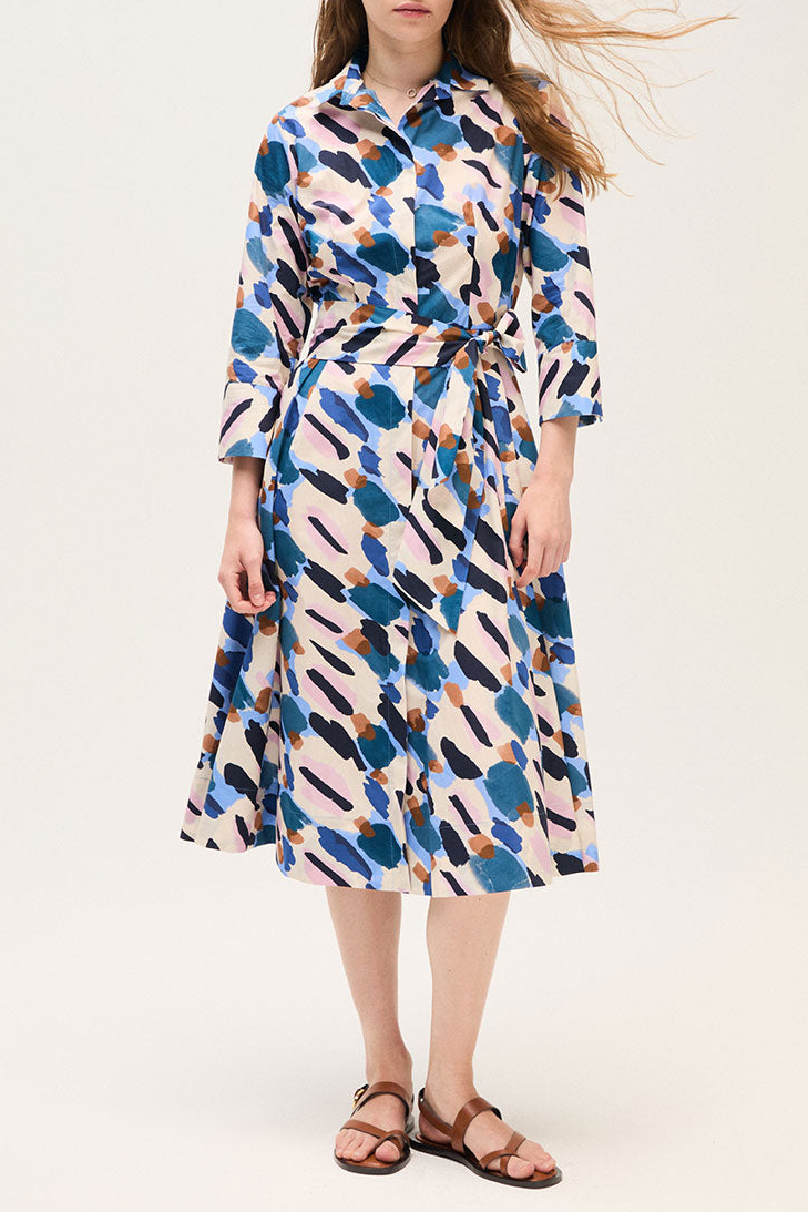 Belted Long Shirt Dress
