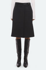 Wardrobe Belted Skirt in black wool gabardine by Helmut Lang - Panache luxury womenswear boutique Sun Valley Park City - 3