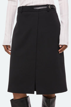 Wardrobe Belted Skirt in black wool gabardine by Helmut Lang - Panache luxury womenswear boutique Sun Valley Park City - 6