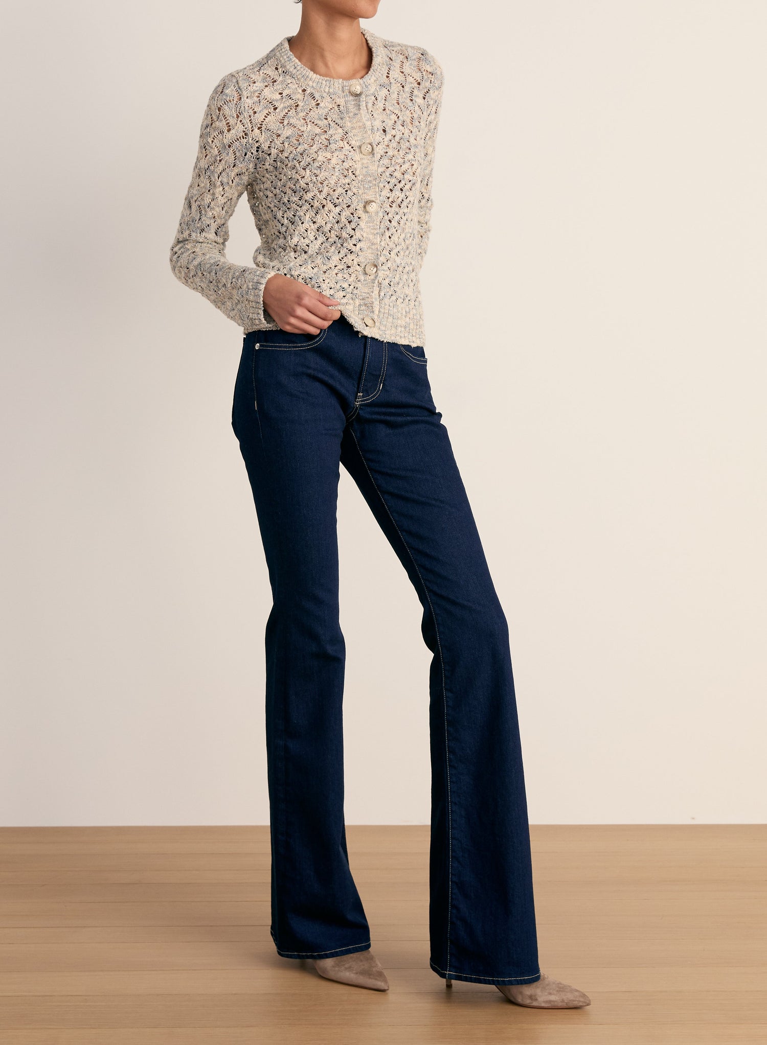 Beverly Mid Rise Skinny Flare Jeans | Indigo Rinse