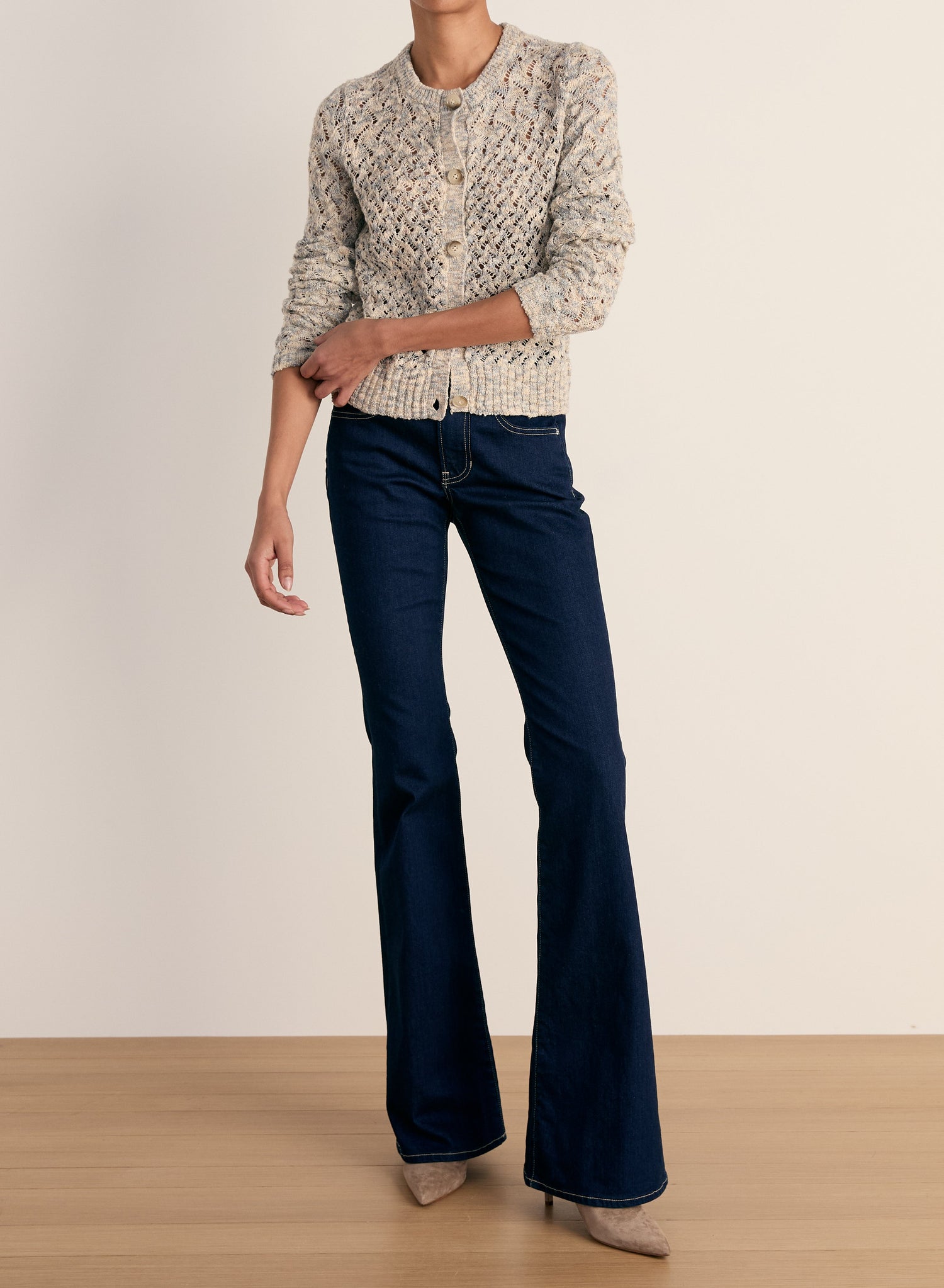 Beverly Mid Rise Skinny Flare Jeans | Indigo Rinse