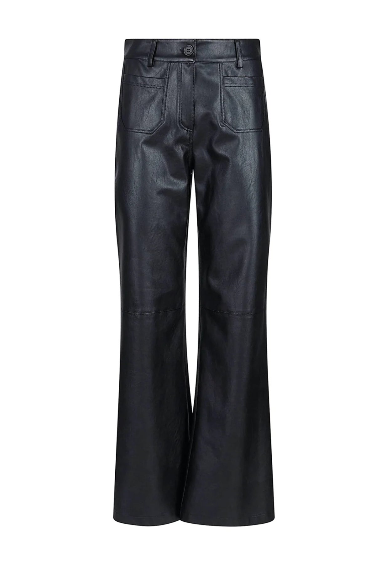 Bootcut Faux Leather Trousers
