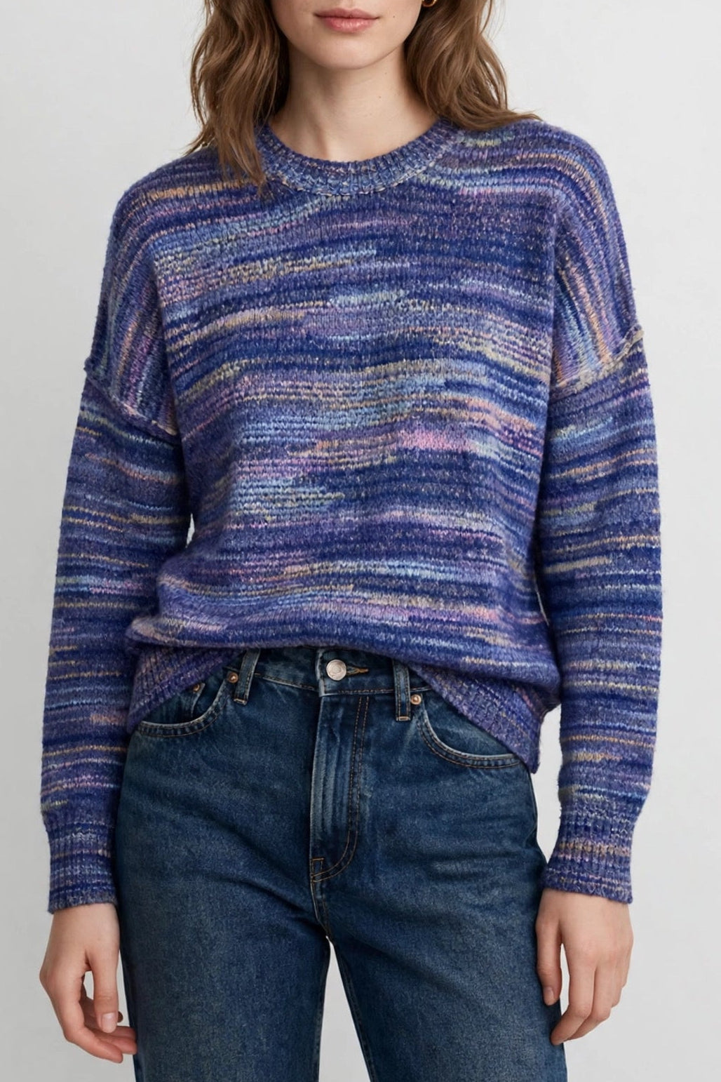 Boxy Crew Contrast Linking Stitch