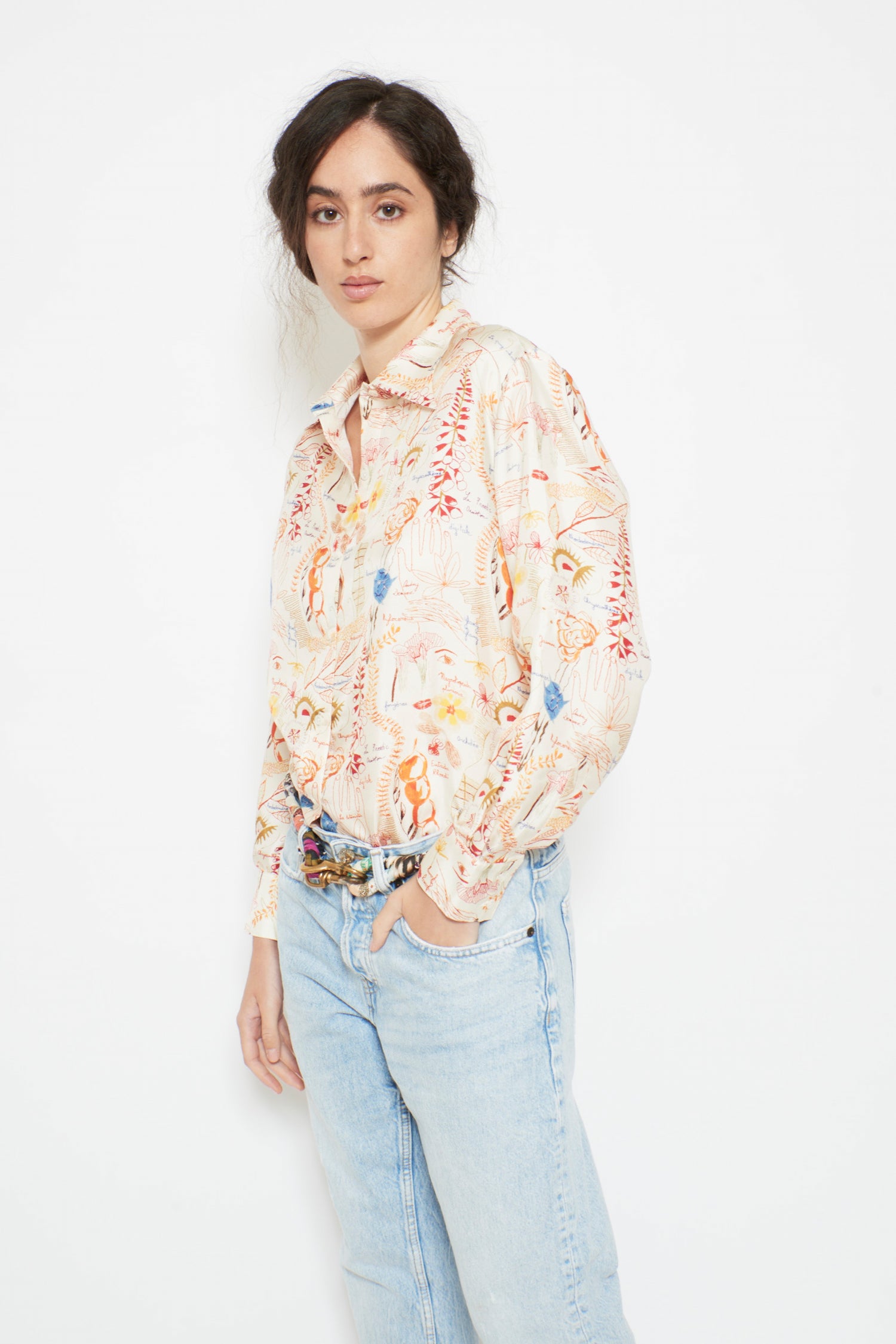 BROOKS Women’s Shirt | Botanistes Orange Bleu Stylish Top
