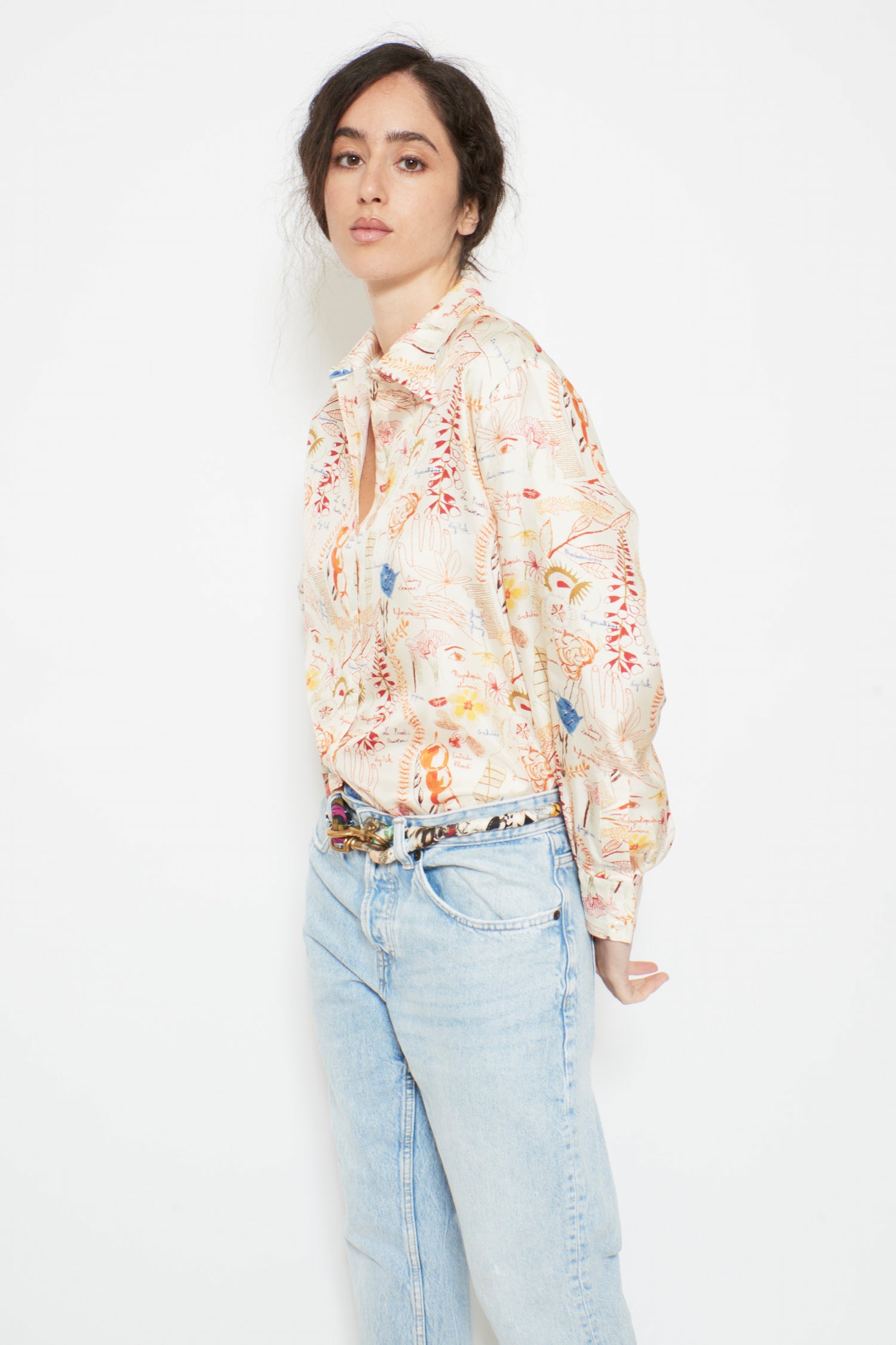 BROOKS Women’s Shirt | Botanistes Orange Bleu Stylish Top