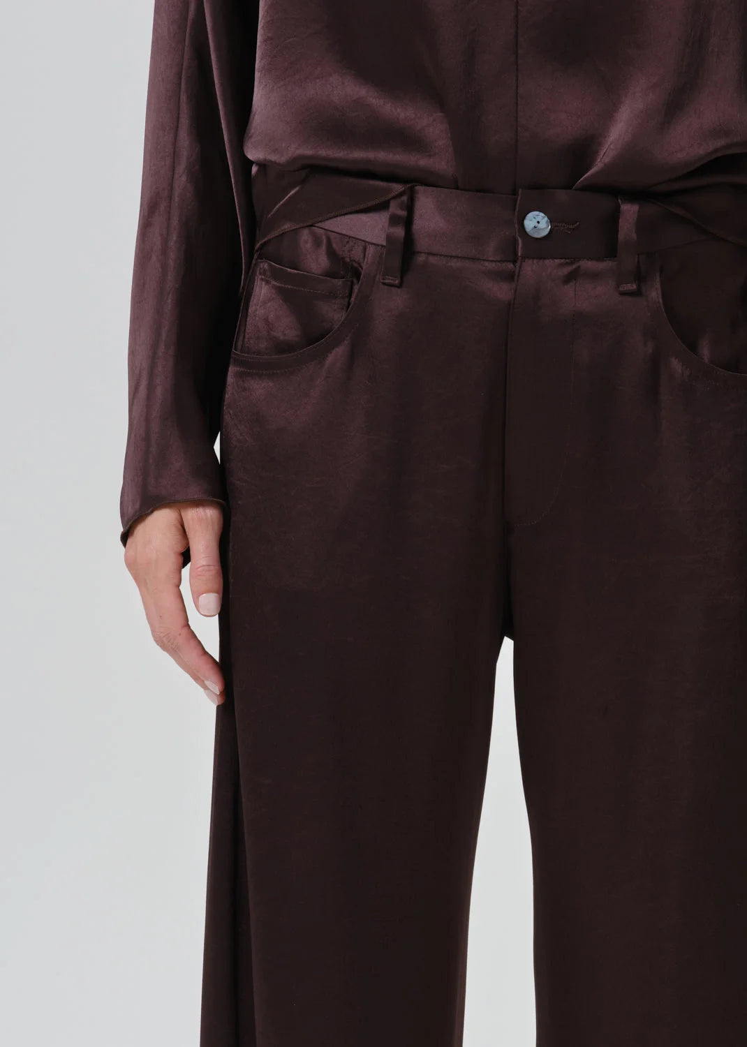 Brynn Japanese Hammered Satin Trouser