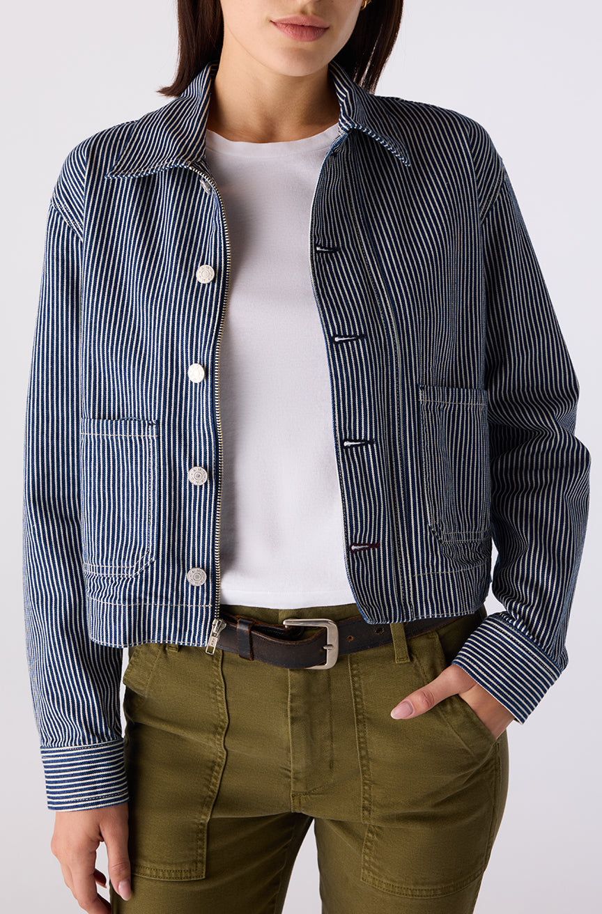 AMO Denim Cadet Jacket in Detour - hero shot