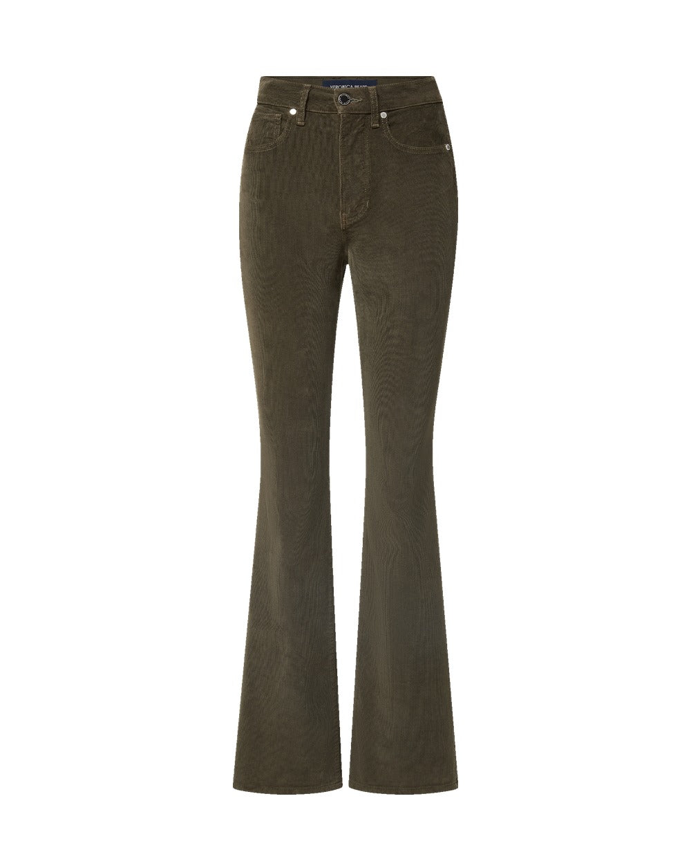 Veronica Beard Cameron Mid Rise Bootcut Cord in Loden flat lay