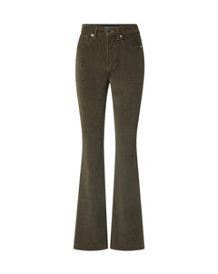 Veronica Beard Cameron Mid Rise Bootcut Cord in Loden flat lay