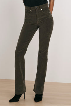 Veronica Beard Cameron Mid Rise Bootcut Cord in Loden full length