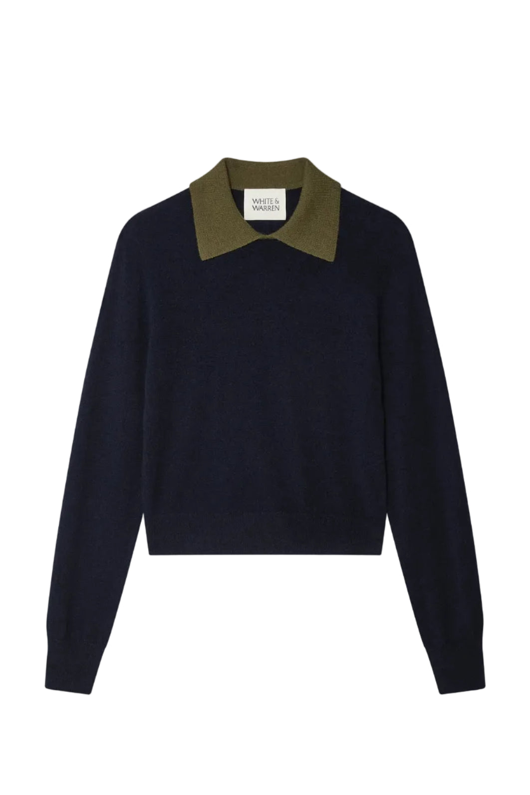 Cashmere Contrast Collar Sweater