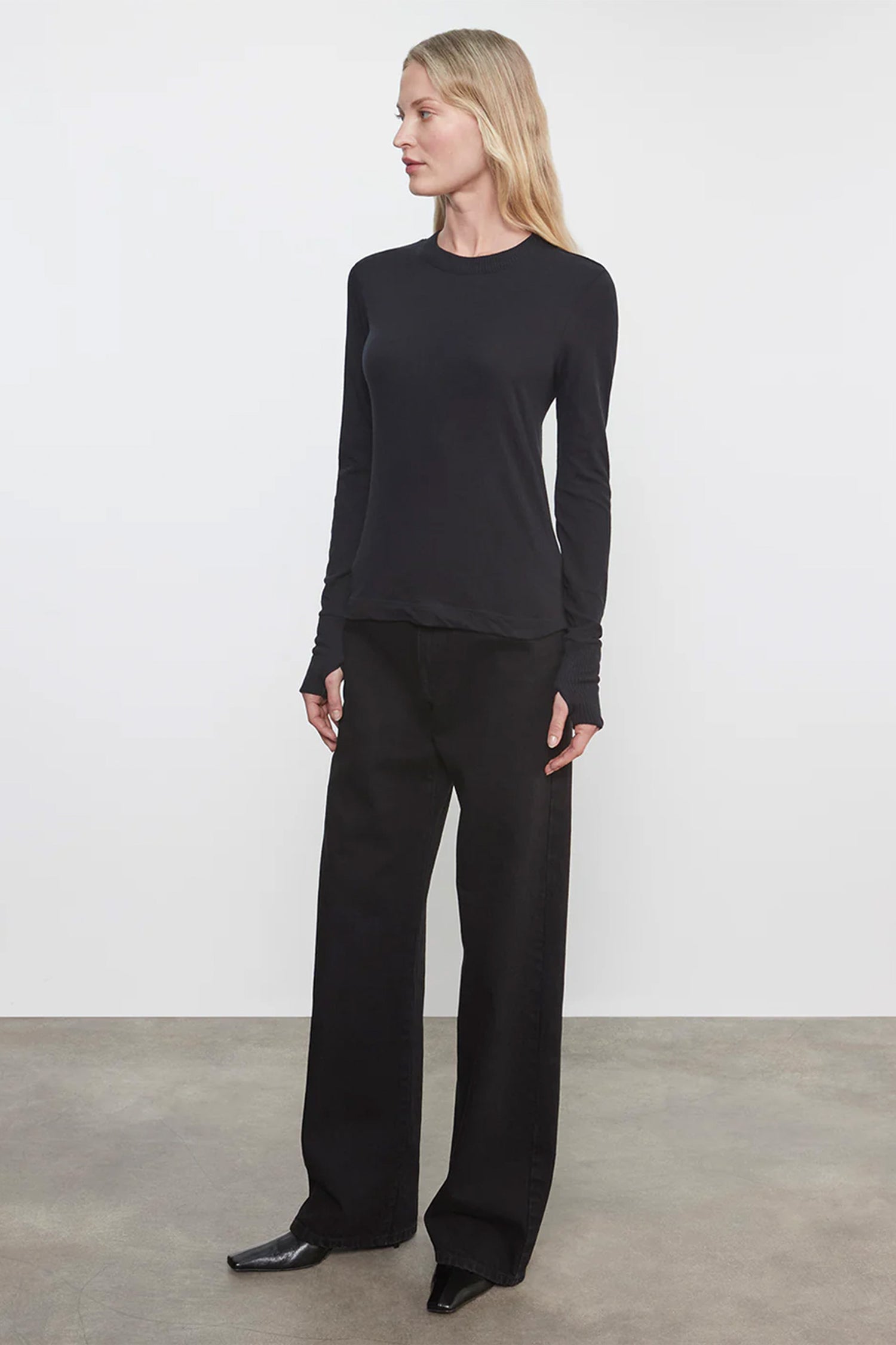 Cashmere Easy Cuffed Crew