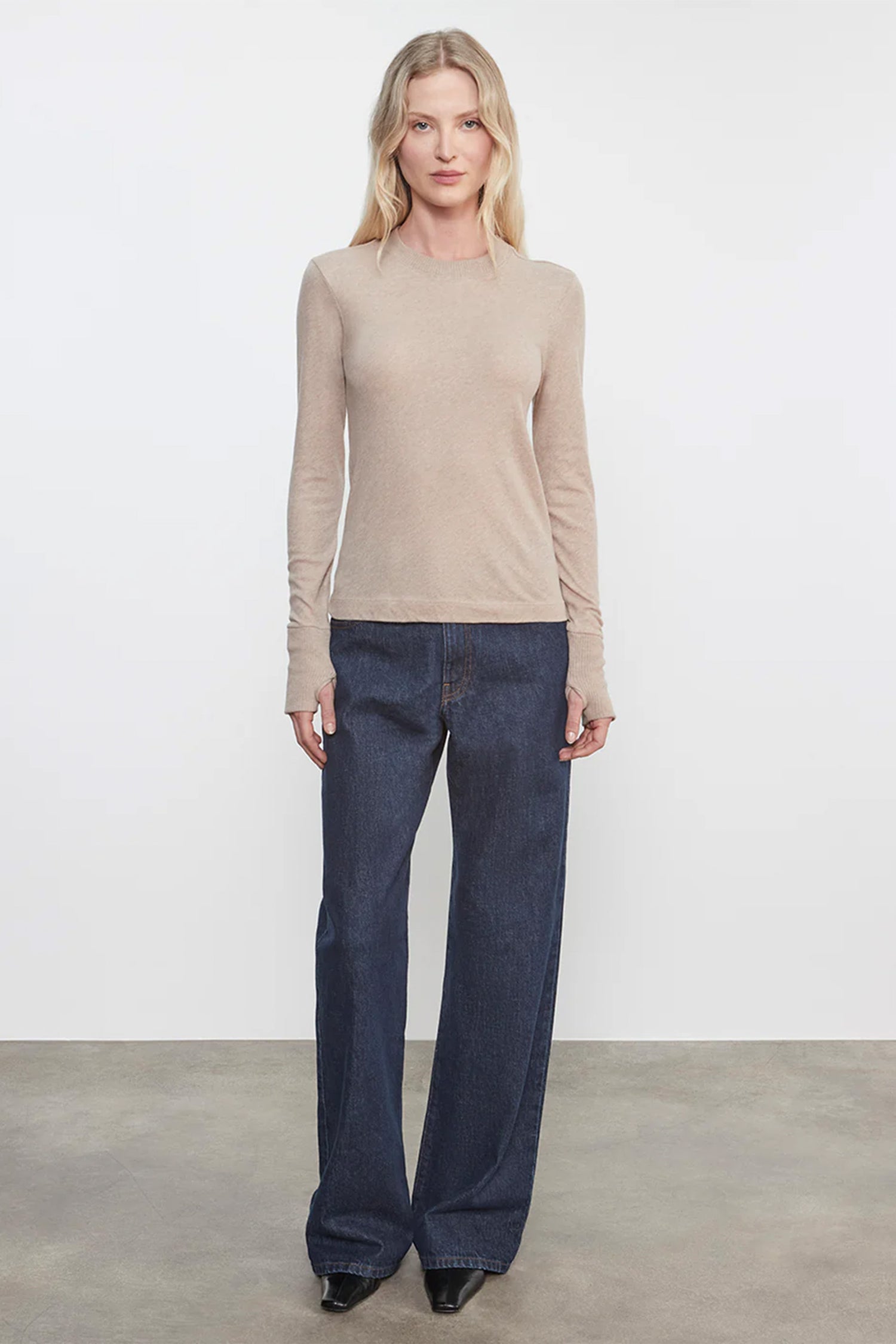 Cashmere Easy Cuffed Crew