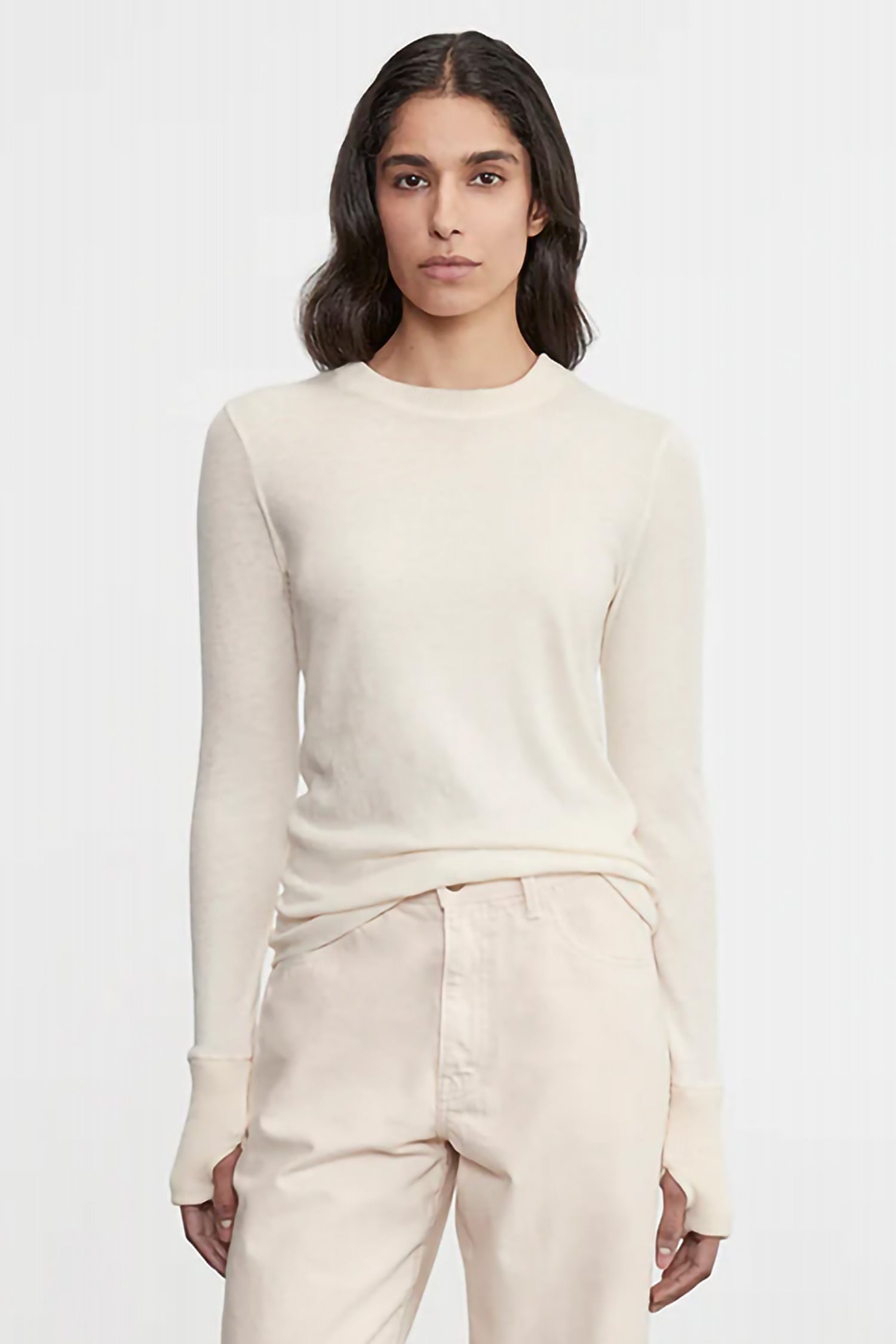 Cashmere Easy Cuffed Crew