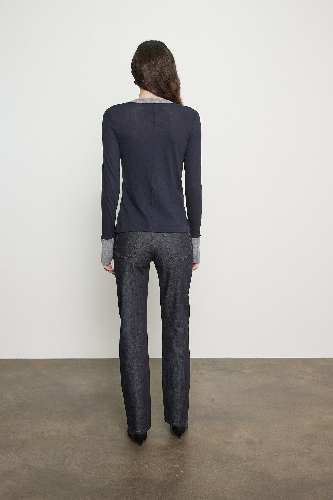 Cashmere Jersey Contrast Easy Cuffed