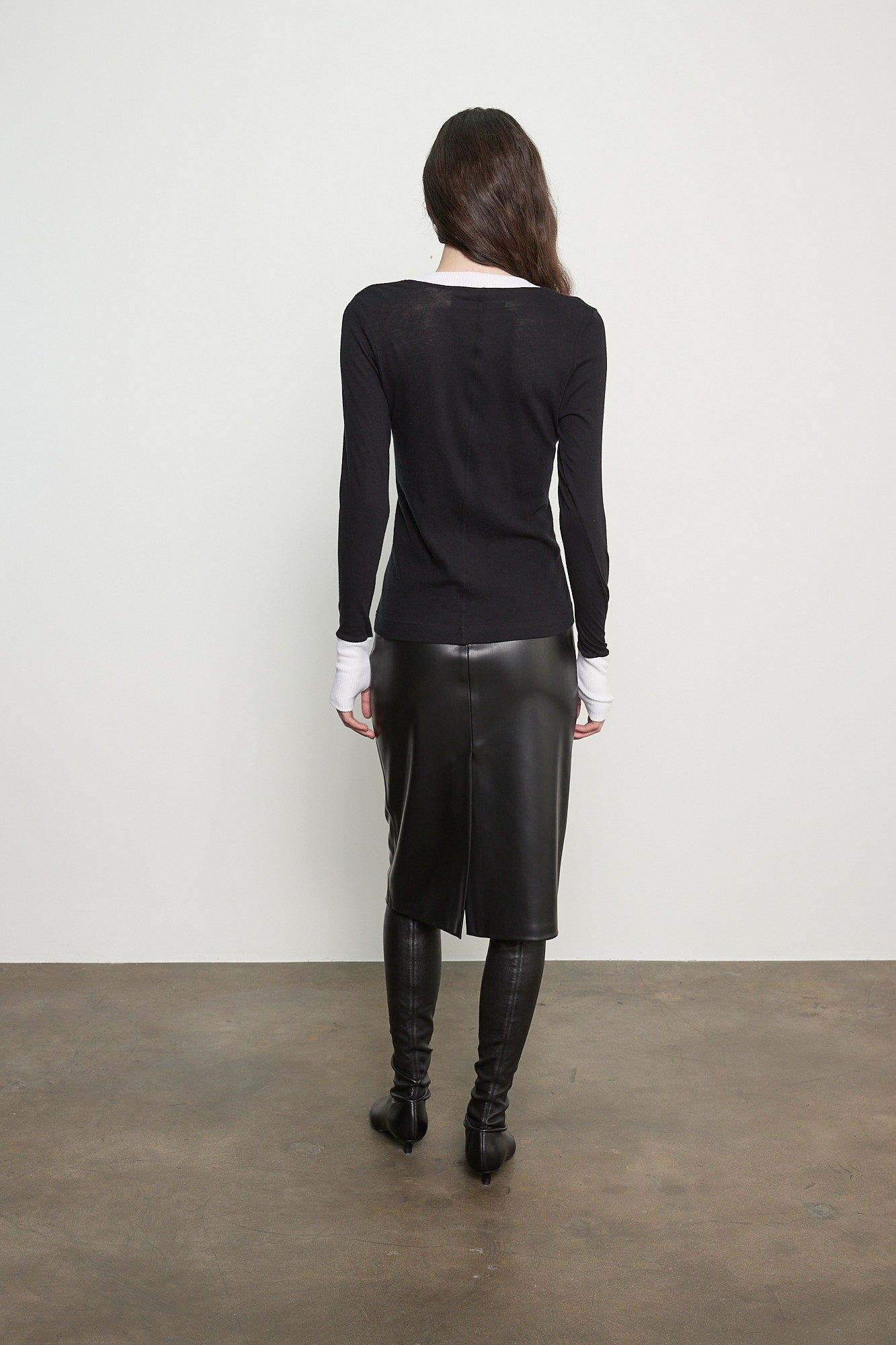 Cashmere Jersey Contrast Easy Cuffed