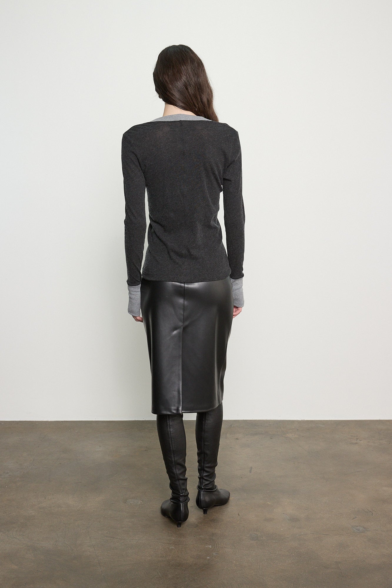 Cashmere Jersey Contrast Easy Cuffed