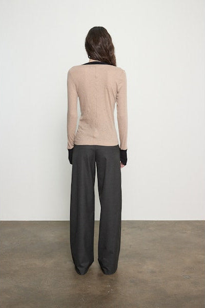 Cashmere Jersey Contrast Easy Cuffed