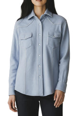 Cashmere Overstitched Snap Shirt