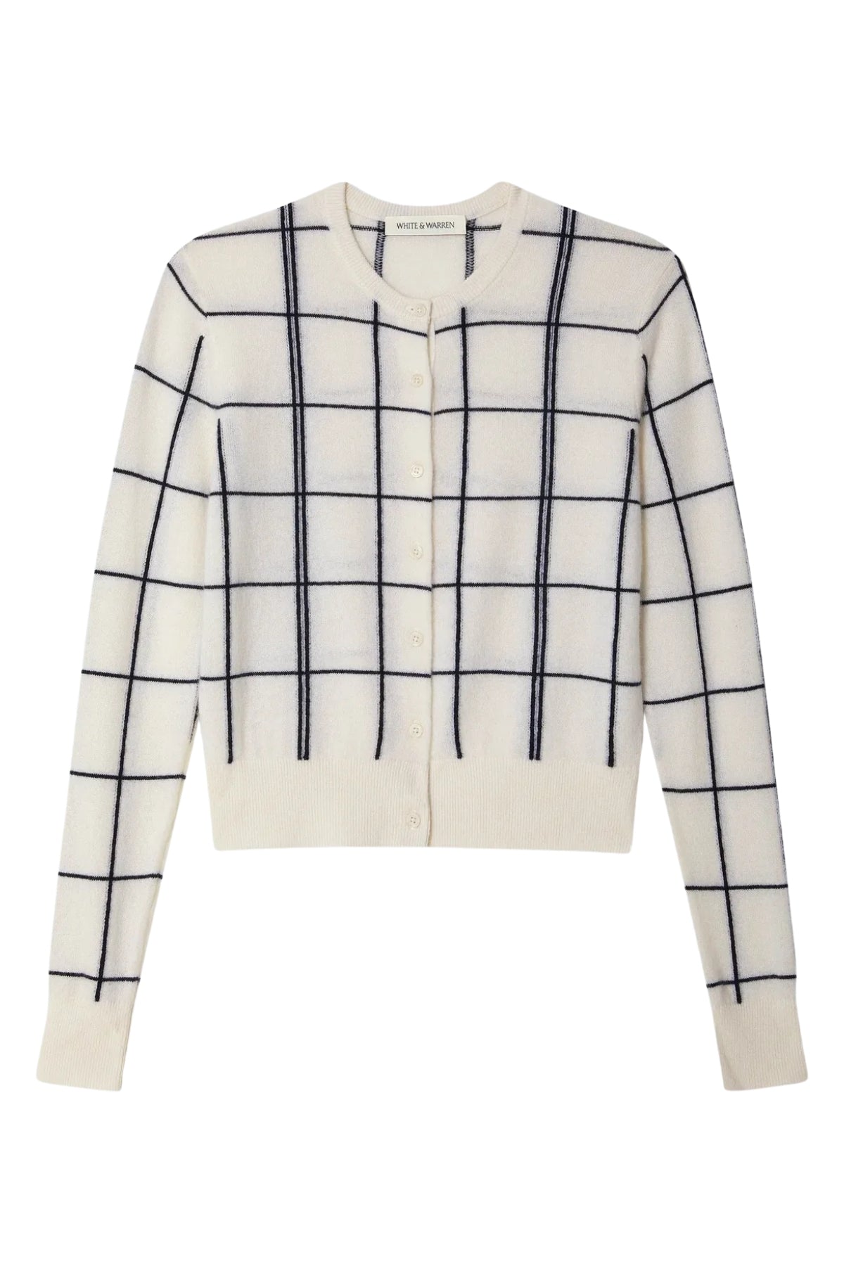 Cashmere Windowpane Cardigan