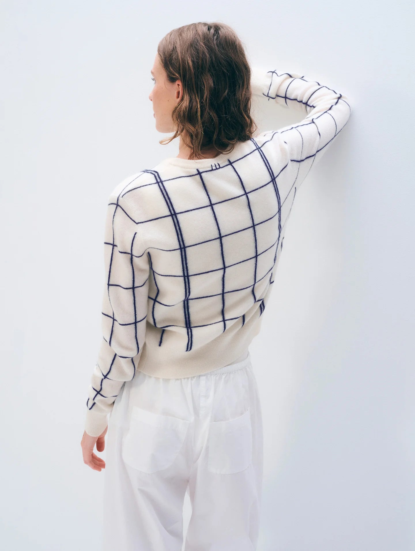 Cashmere Windowpane Cardigan