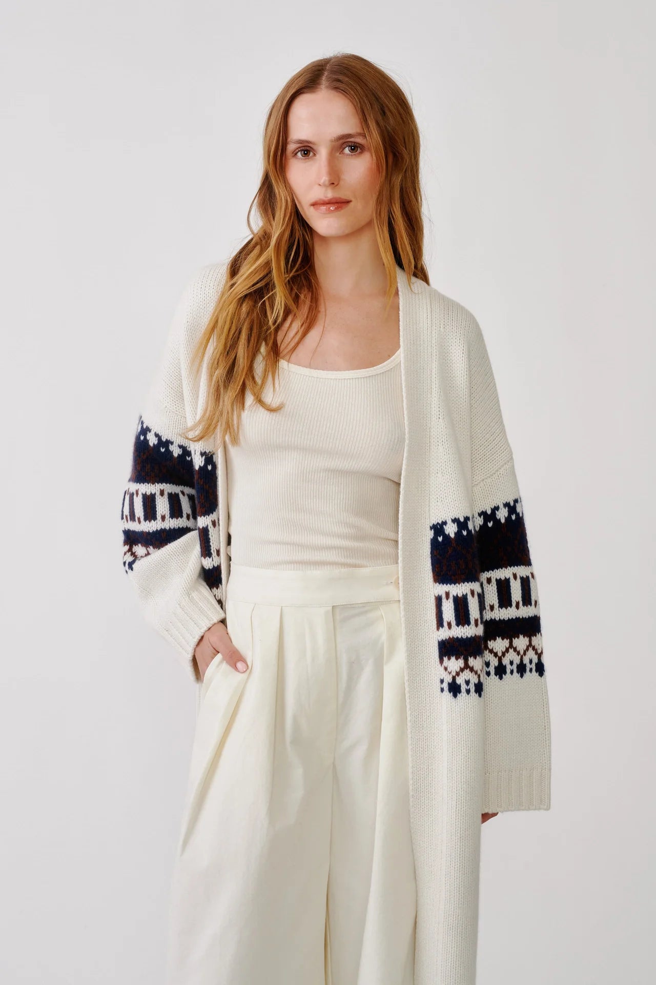 Cedar Slouchy Fairisle Duster