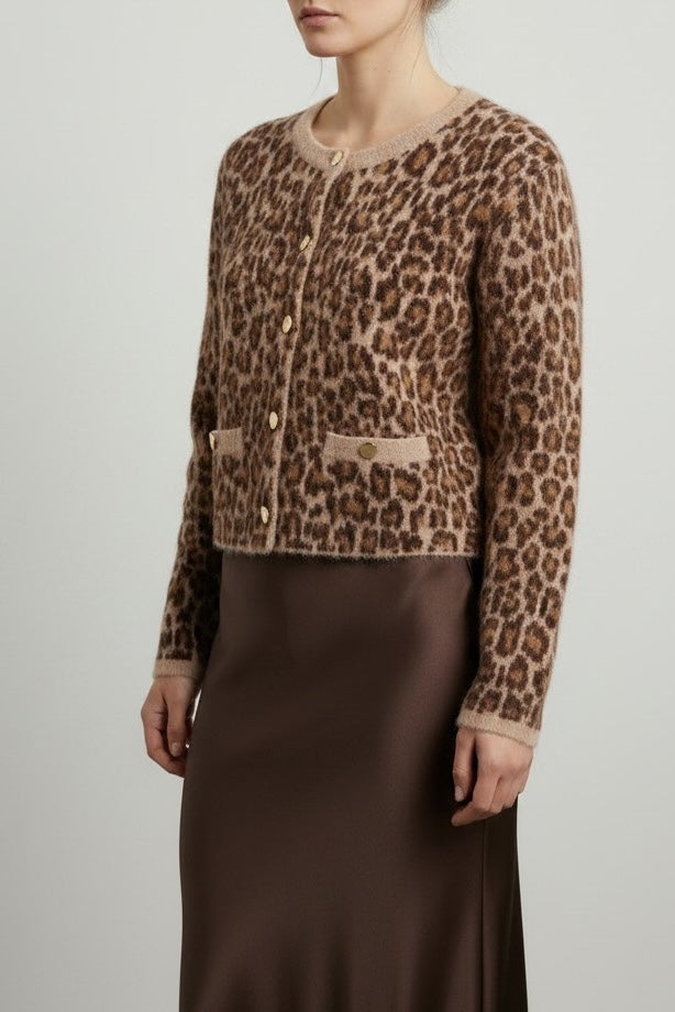 Char Cropped Leopard Jacket