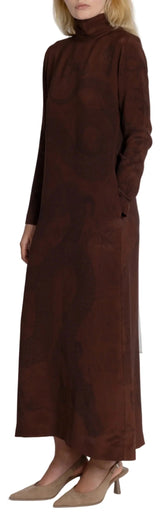 Chasing The Pearl - Silk Marocain Dress - Cinnabar Lacquer - Front