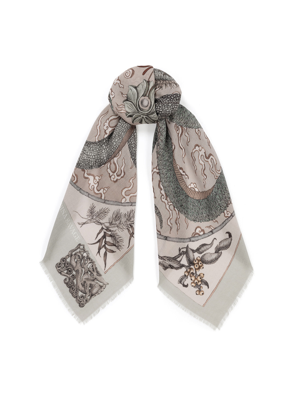 Chasing The Pearl Silk Ribbon Cashmere Shawl 135