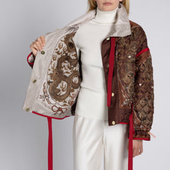 Chasing The Pearl Silk Ribbon Reversible Quilted Jacket - vendor photo - open side
