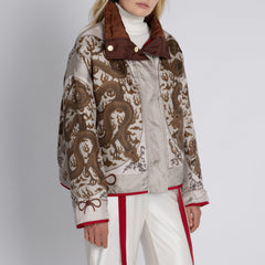 Chasing The Pearl Silk Ribbon Reversible Quilted Jacket - vendor photo - silk side front