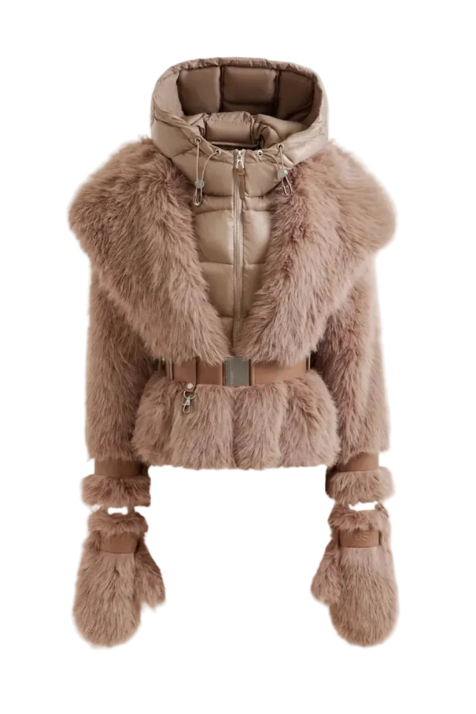 Chloe Faux Fur Coat with Removable Dickie