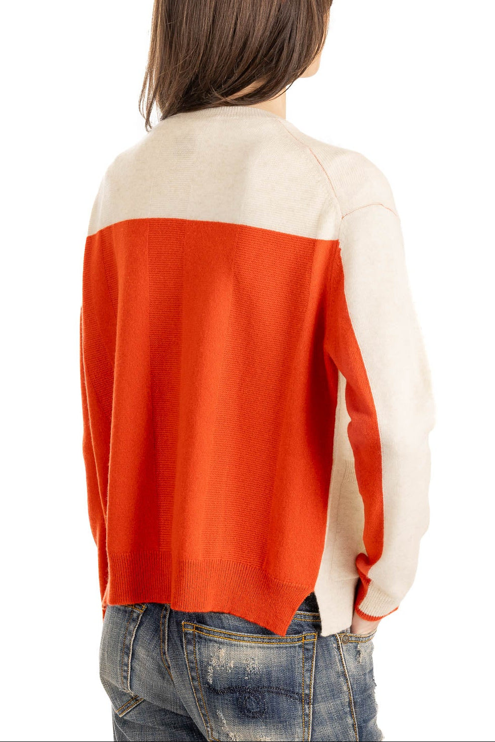 Contrast Crew Cardigan