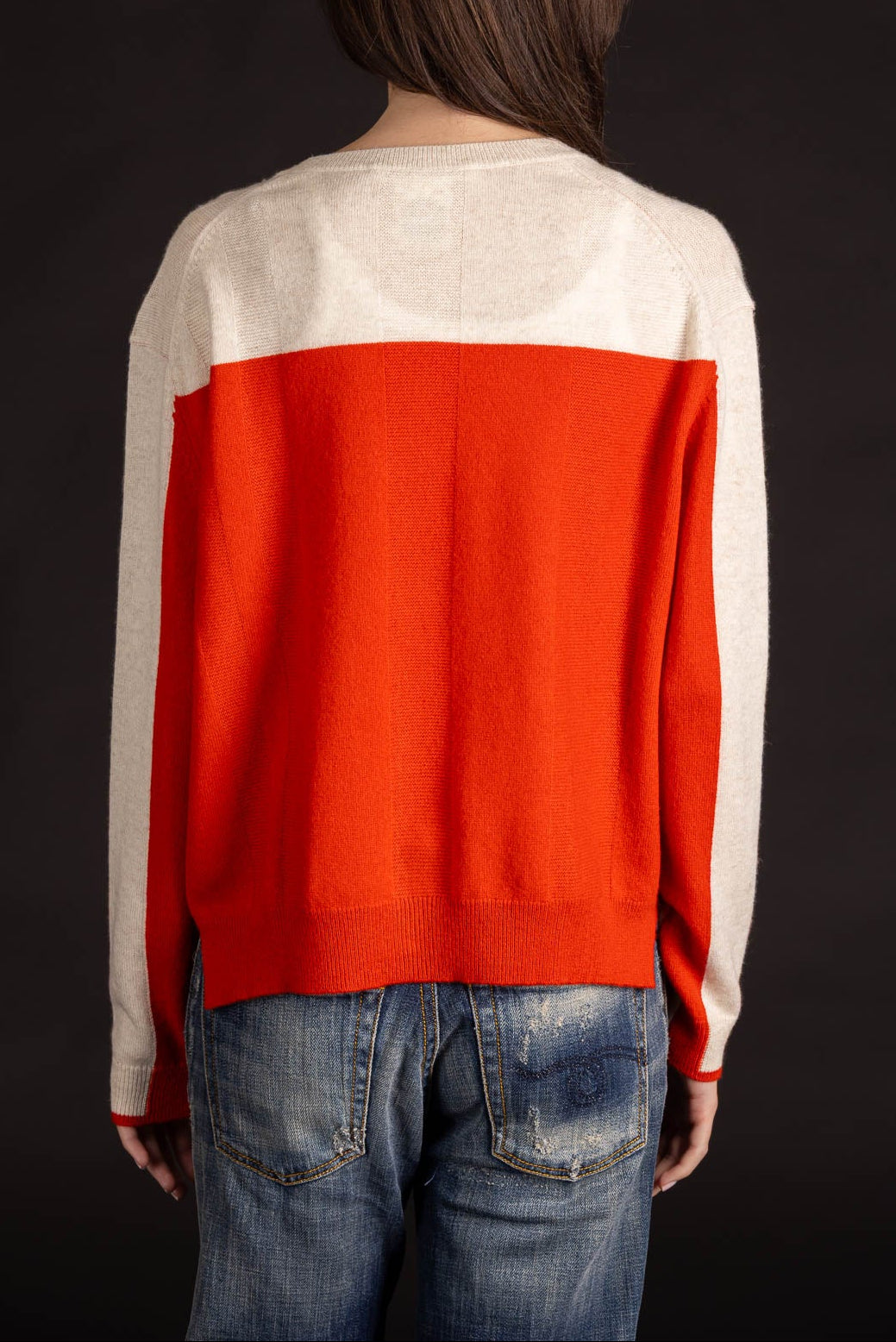 Contrast Crew Cardigan