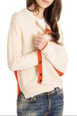 Contrast Crew Cardigan