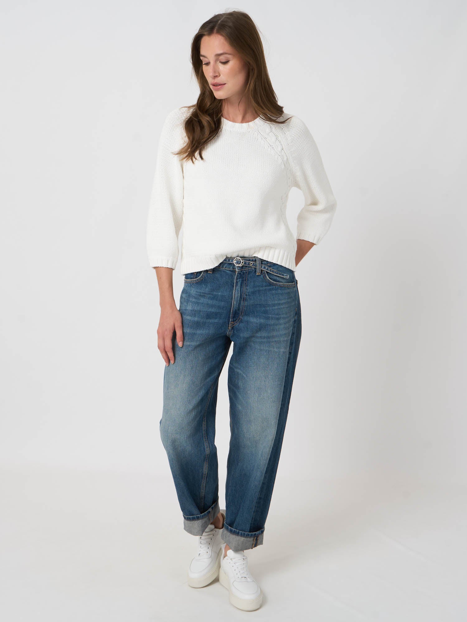 Cotton Crew Neck Pullover