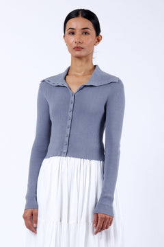 cotton fitted cropped cardigan 2x1