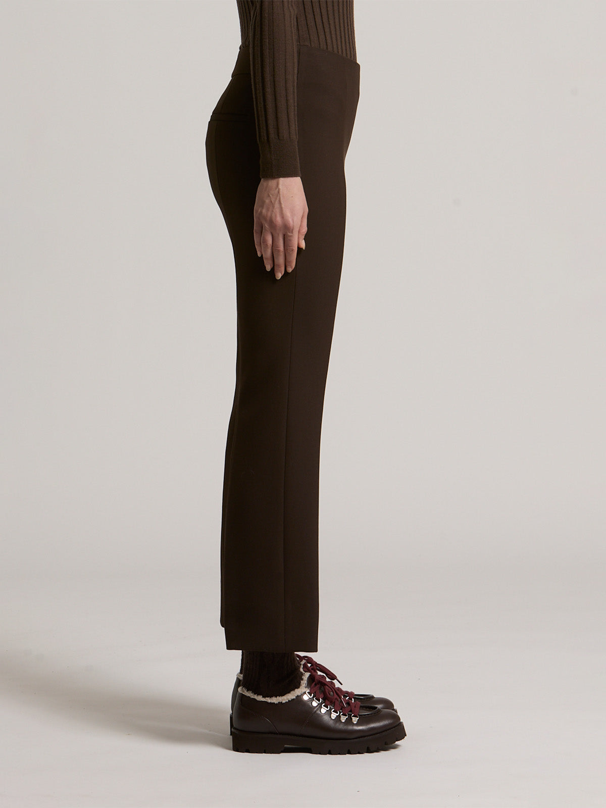 Creased Flared Ankle Trousers